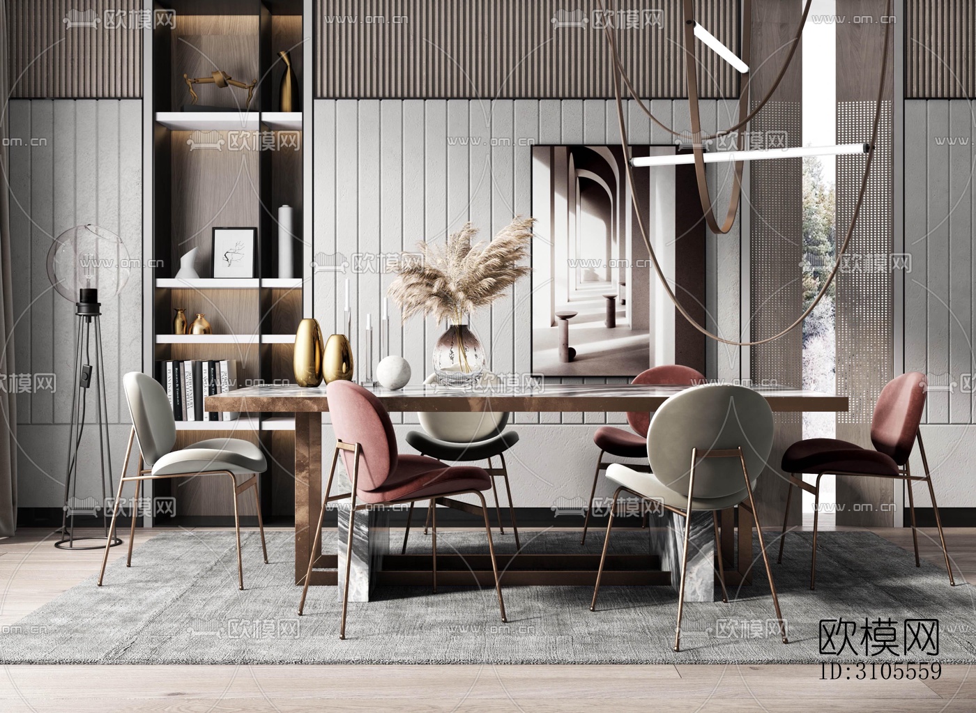 现代餐厅效果图下载（渲染图3）