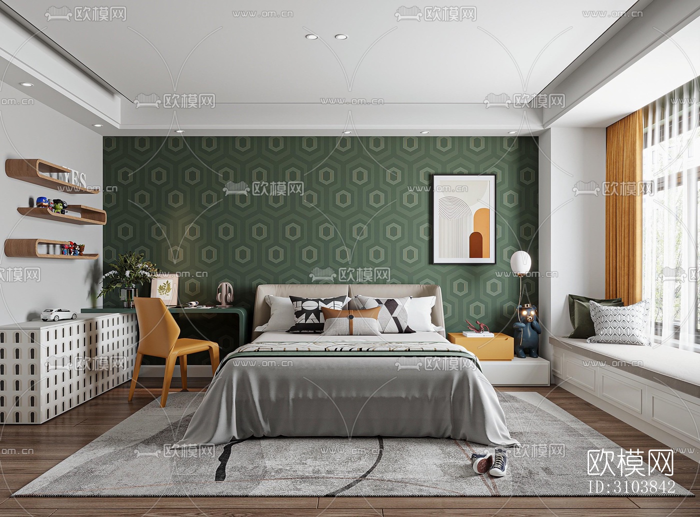 北欧儿童房效果图下载（渲染图5）