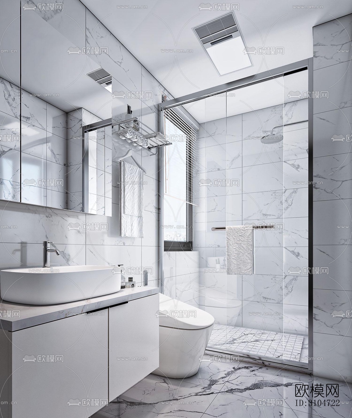 现代卫生间效果图下载（渲染图4）