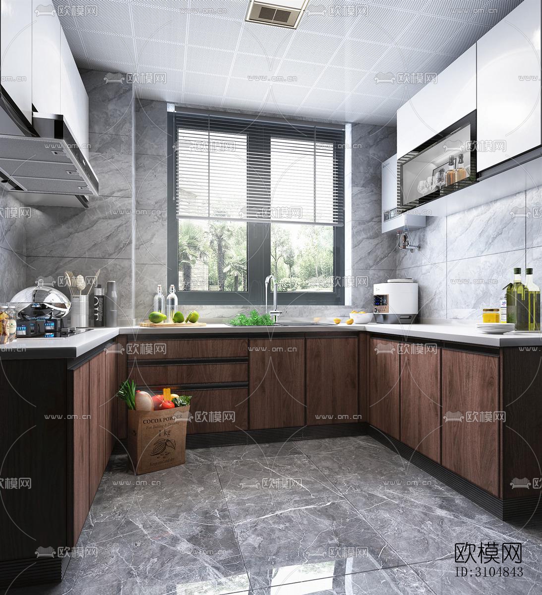 北欧厨房效果图下载（渲染图5）