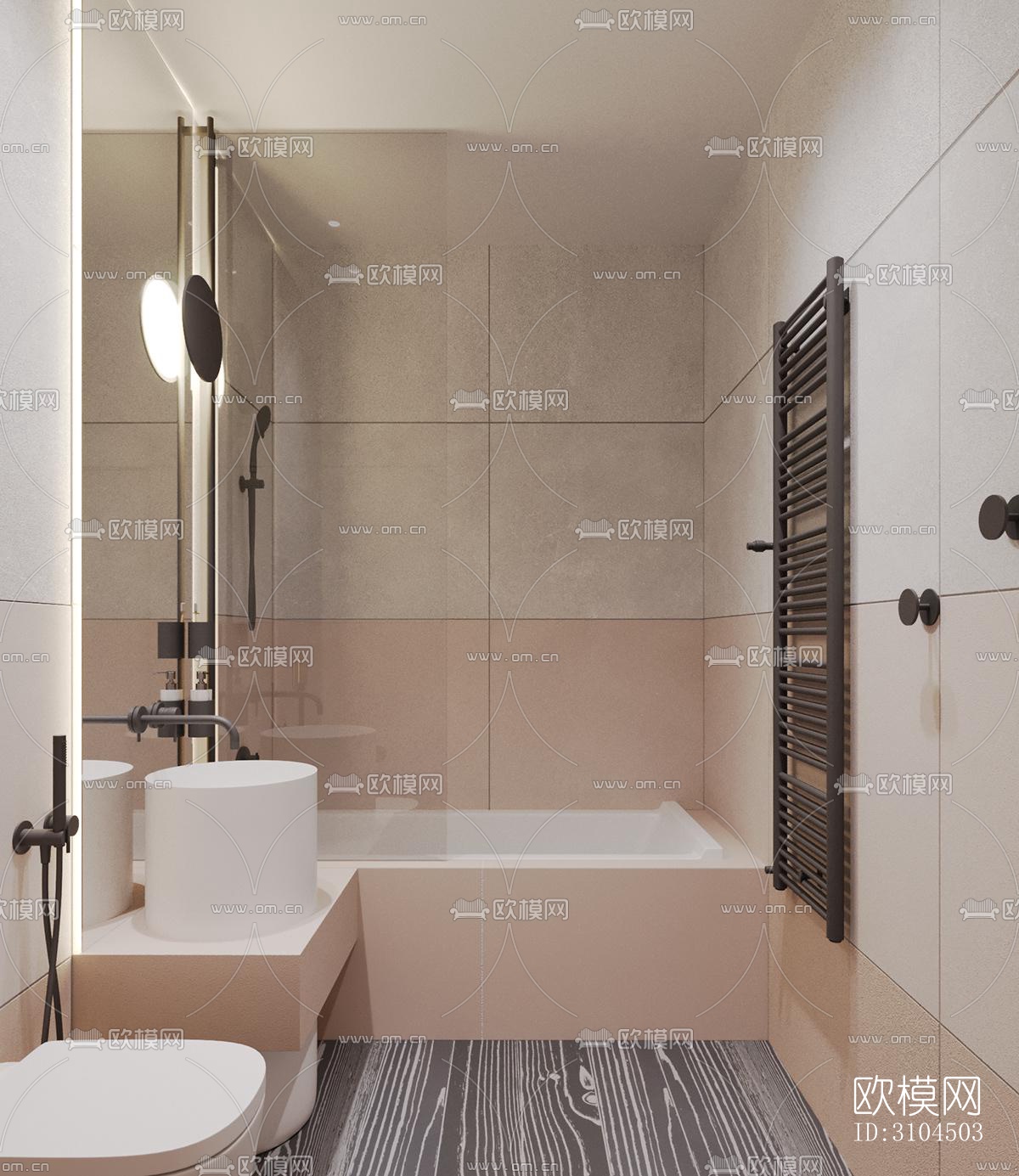 北欧卫生间效果图下载（渲染图1）