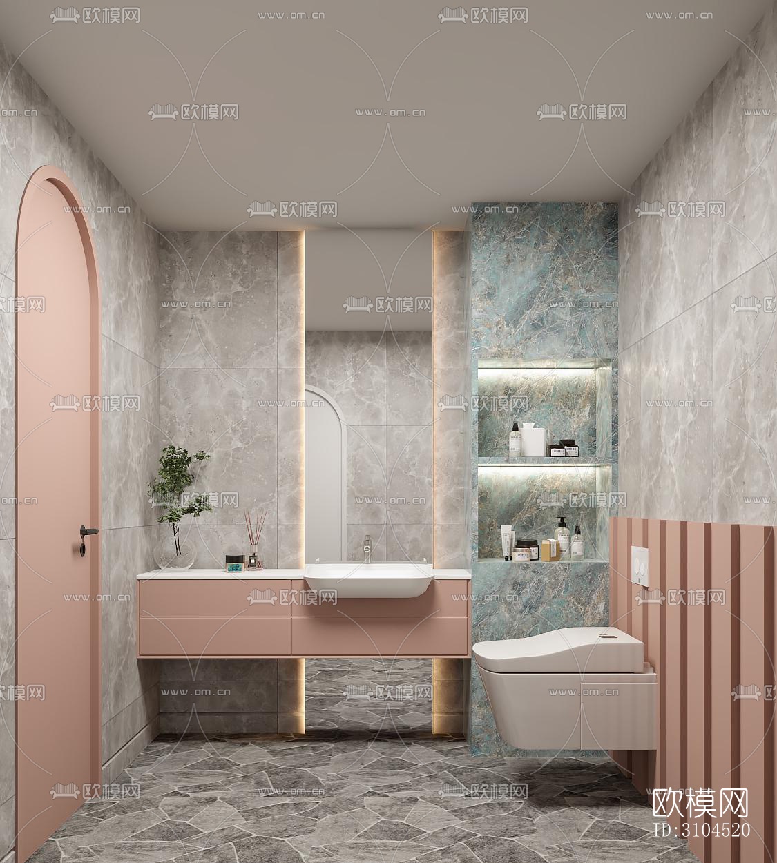 北欧卫生间效果图下载（渲染图2）