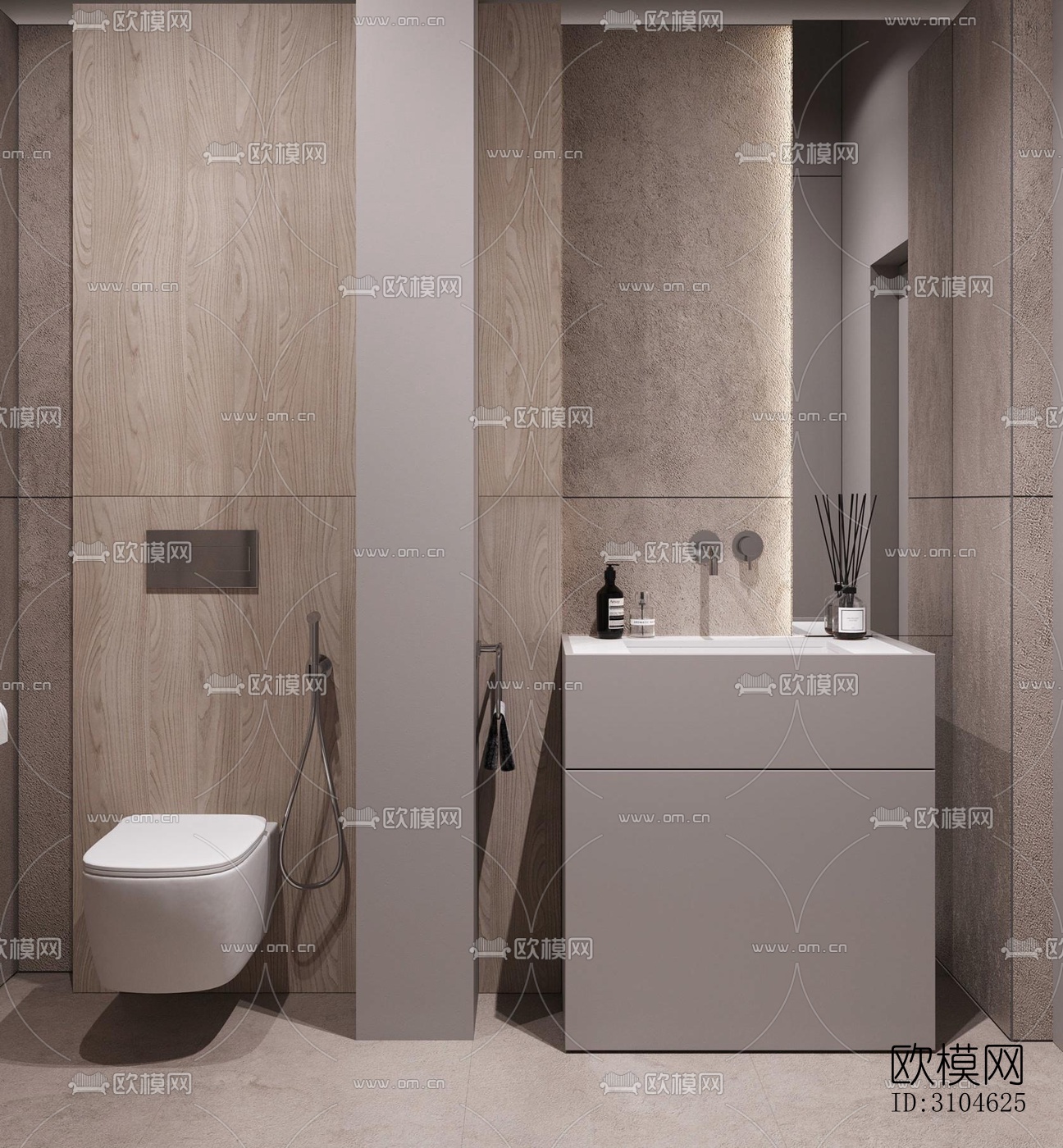 现代卫生间效果图下载（渲染图4）