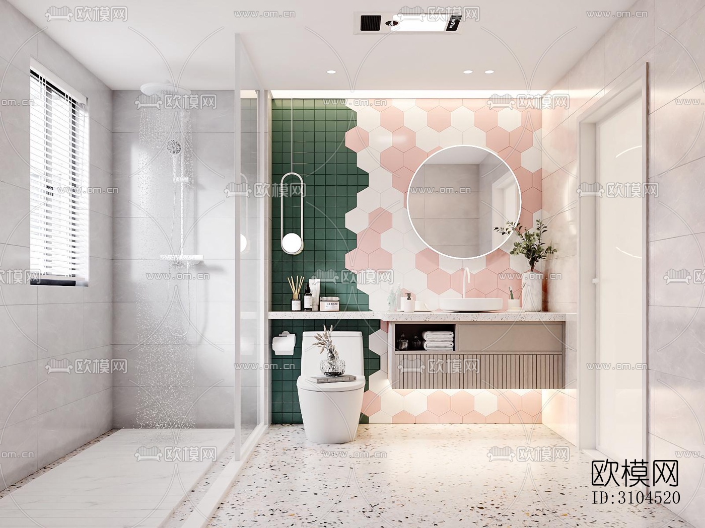 北欧卫生间效果图下载（渲染图4）