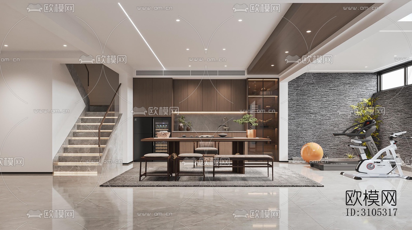 现代茶室效果图下载（渲染图4）