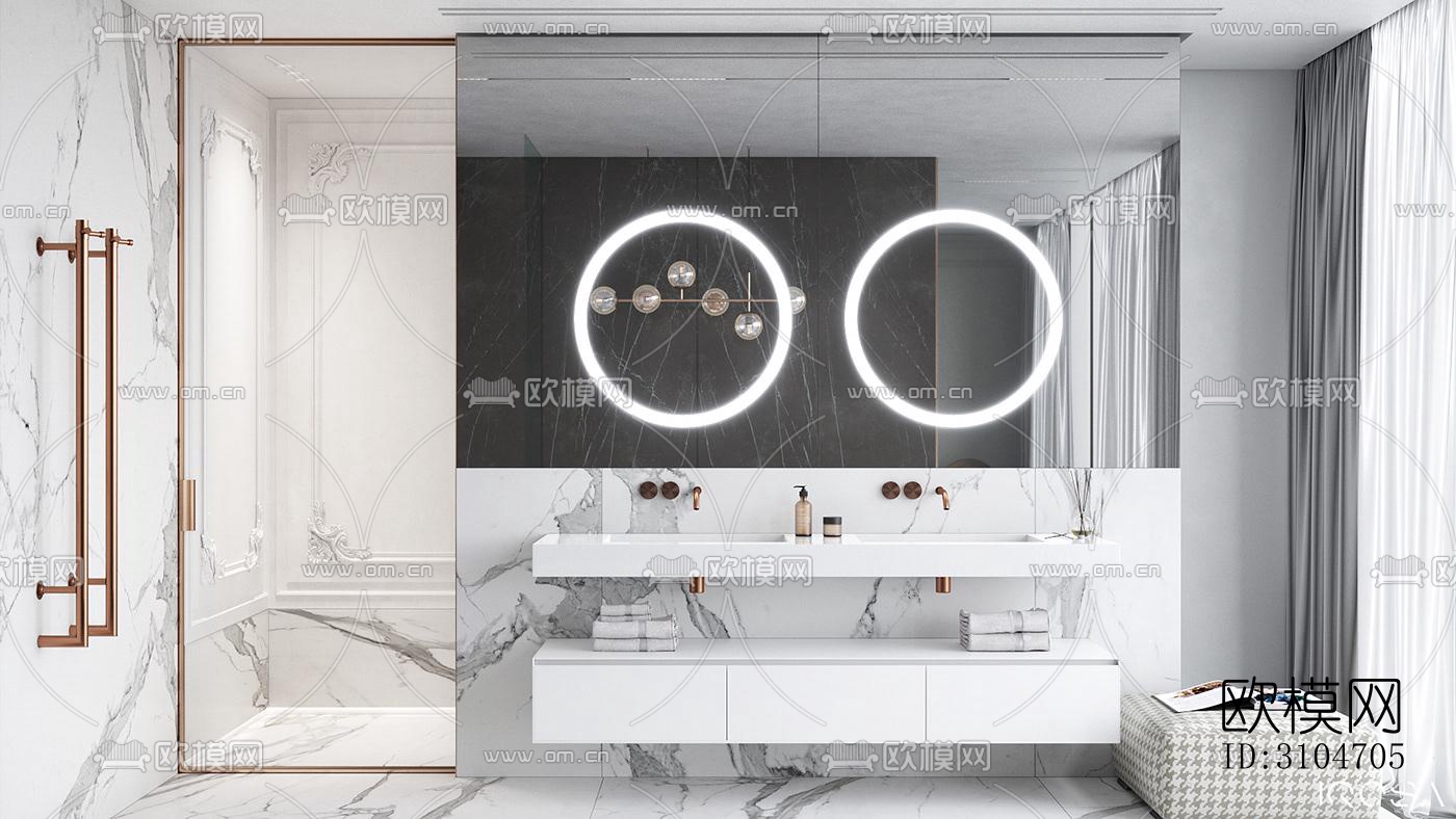 现代卫生间效果图下载（渲染图2）