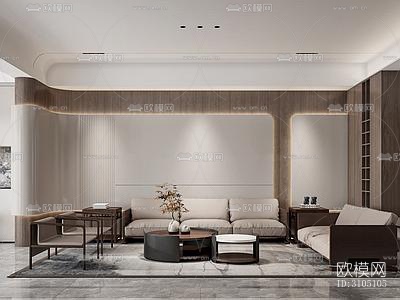 新中式平层效果图下载（渲染图6）