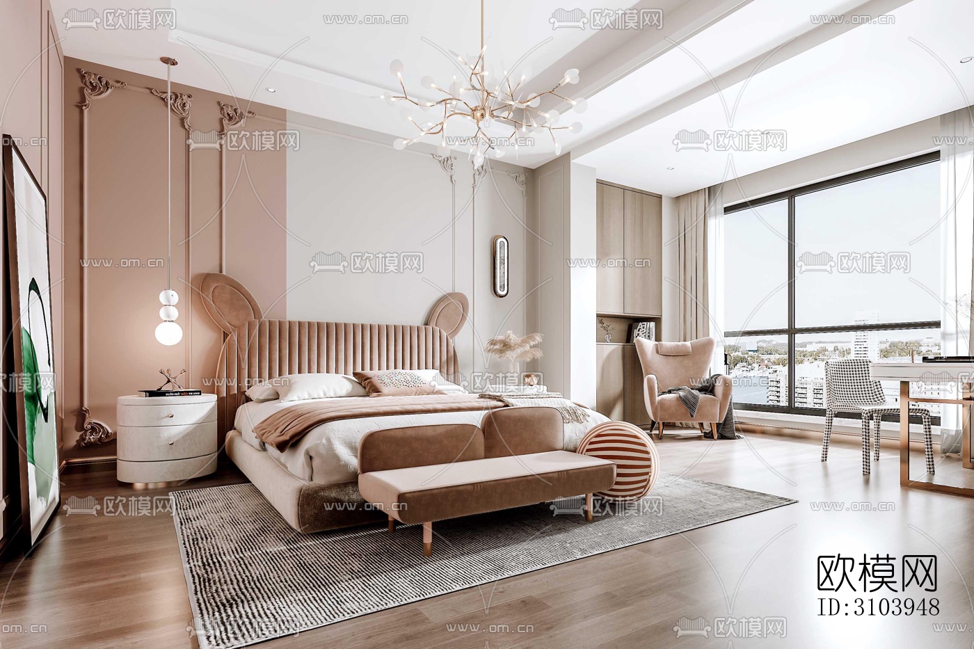 法式儿童房效果图下载（渲染图4）