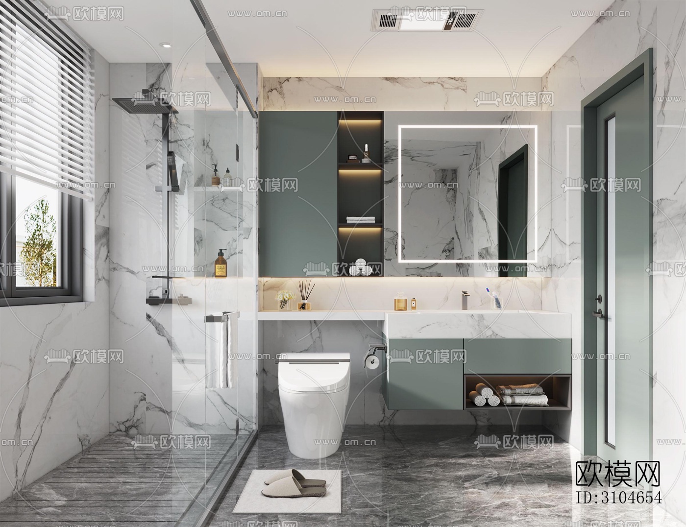 现代卫生间效果图下载（渲染图3）