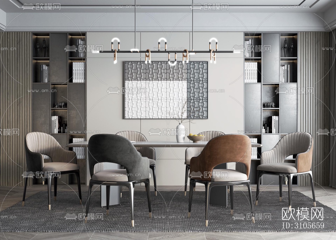 现代餐厅效果图下载（渲染图3）