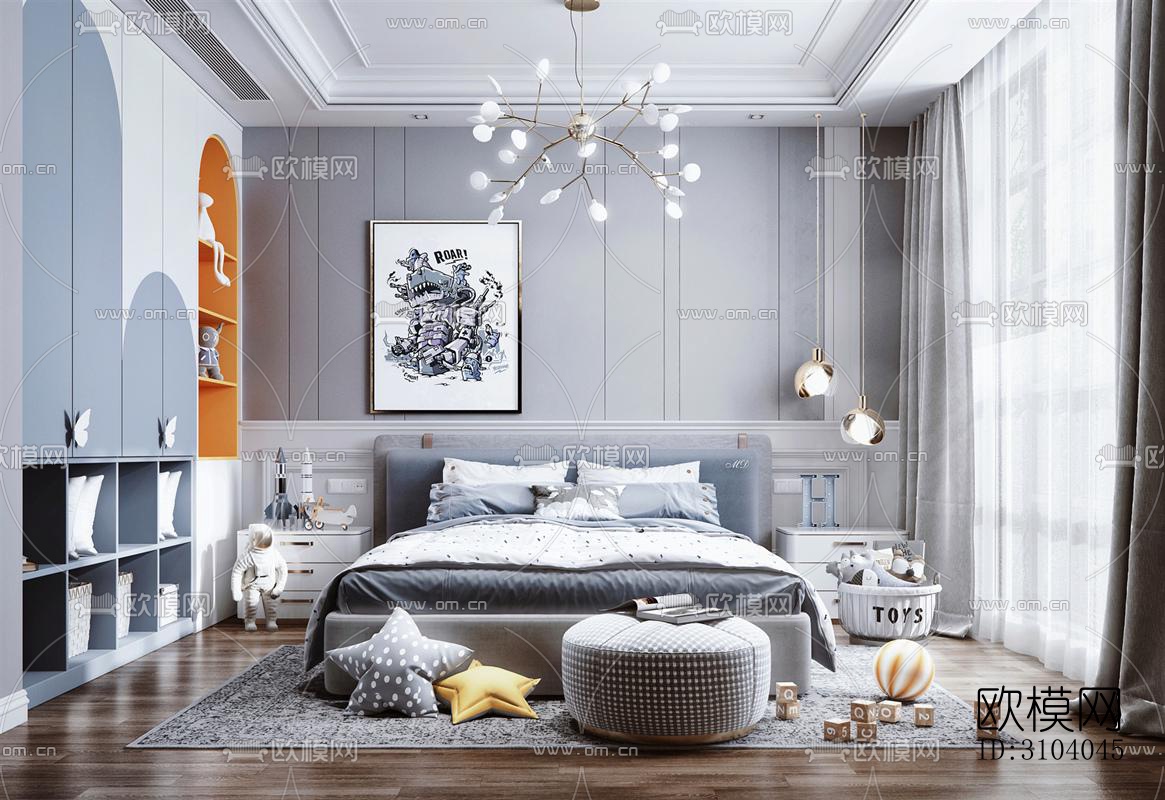 现代儿童房效果图下载（渲染图4）