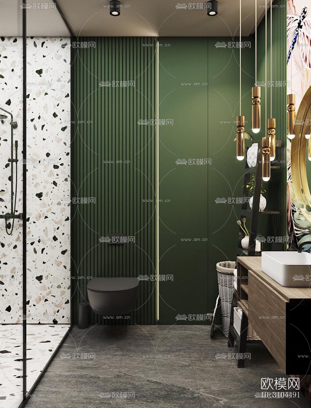 北欧卫生间效果图下载（渲染图1）