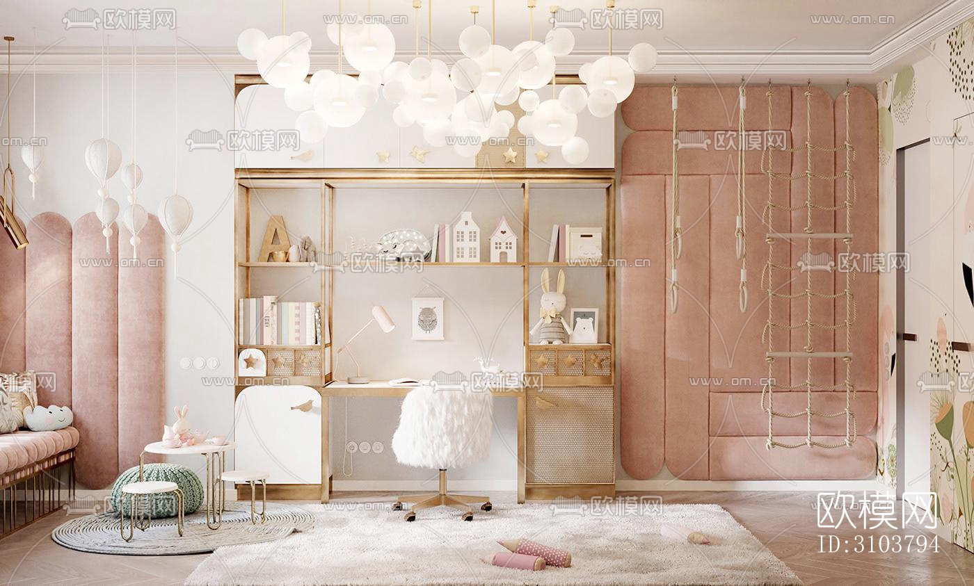 北欧儿童房效果图下载（渲染图3）