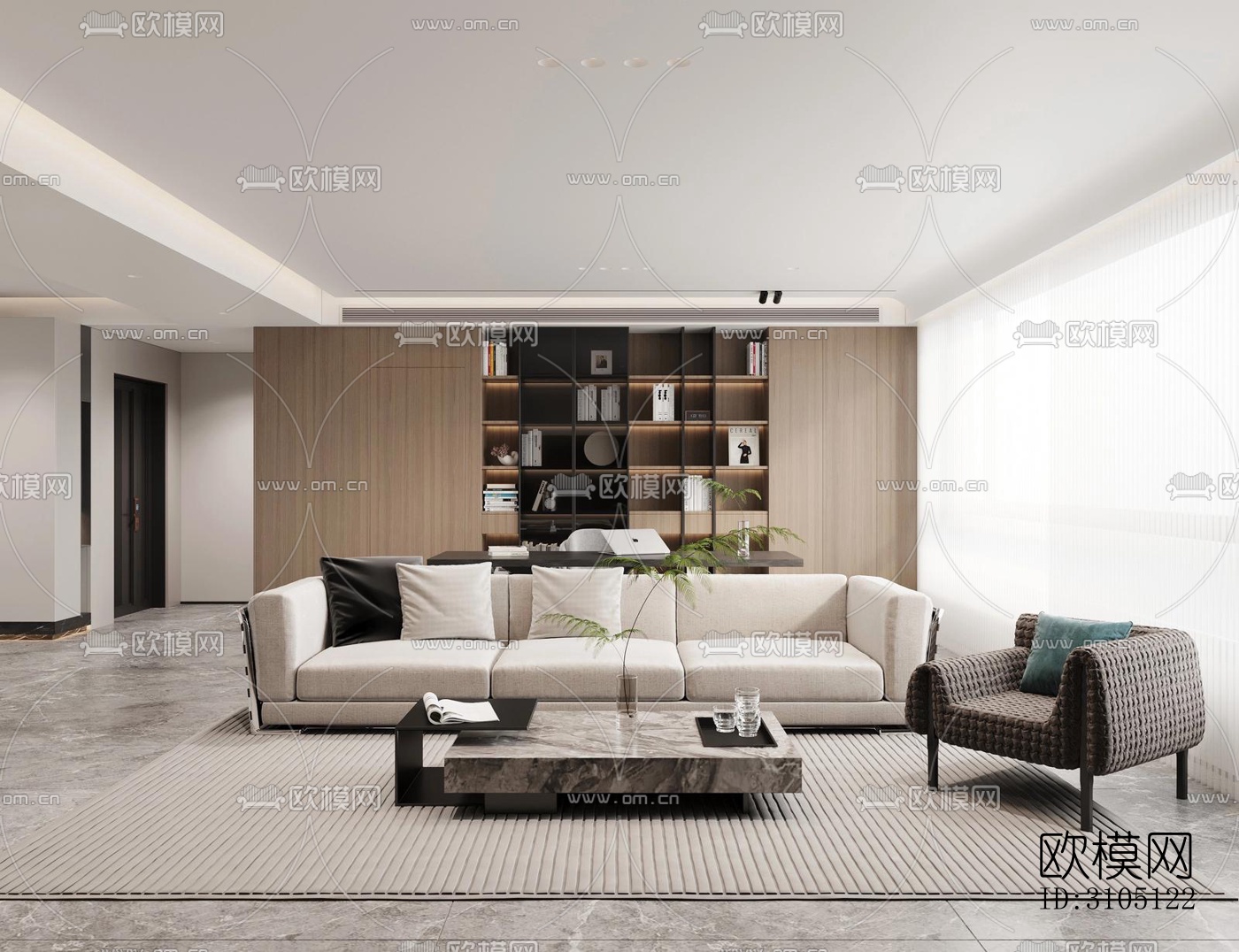 现代平层效果图下载（渲染图11）