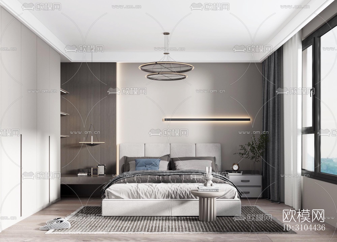 现代卧室效果图下载（渲染图2）