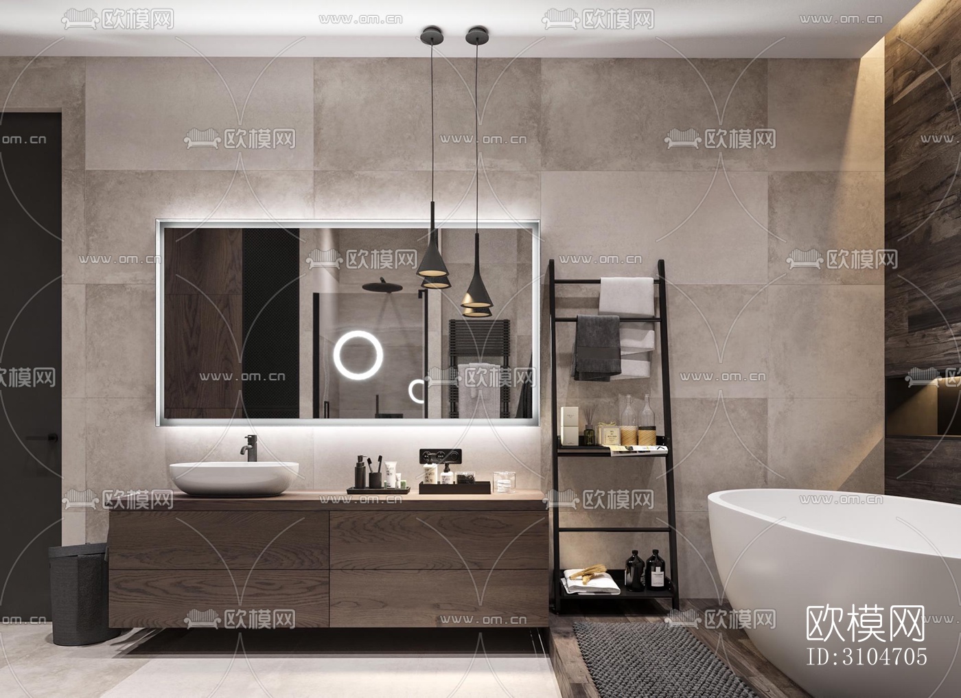 现代卫生间效果图下载（渲染图5）