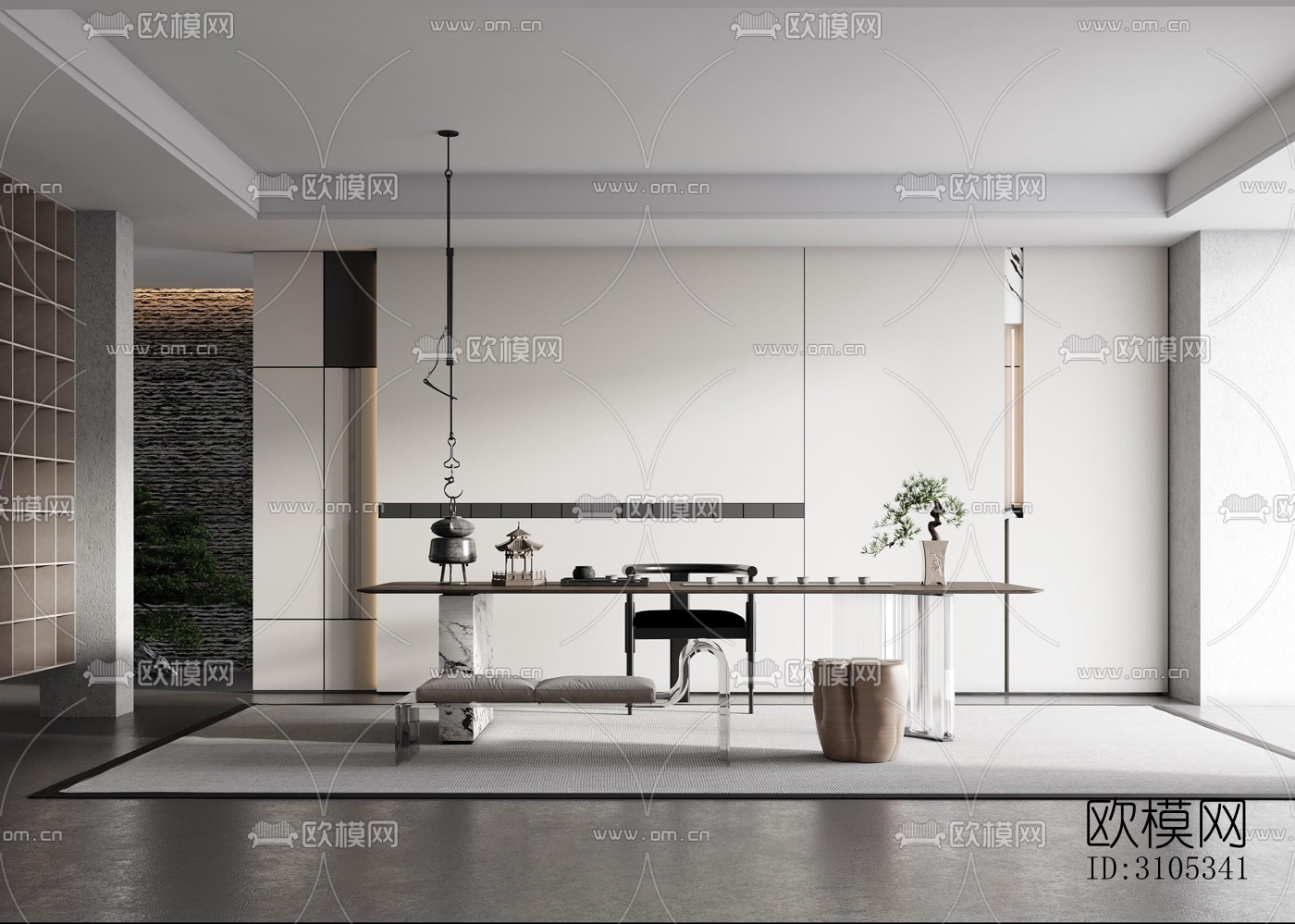 高级灰茶室效果图下载（渲染图2）