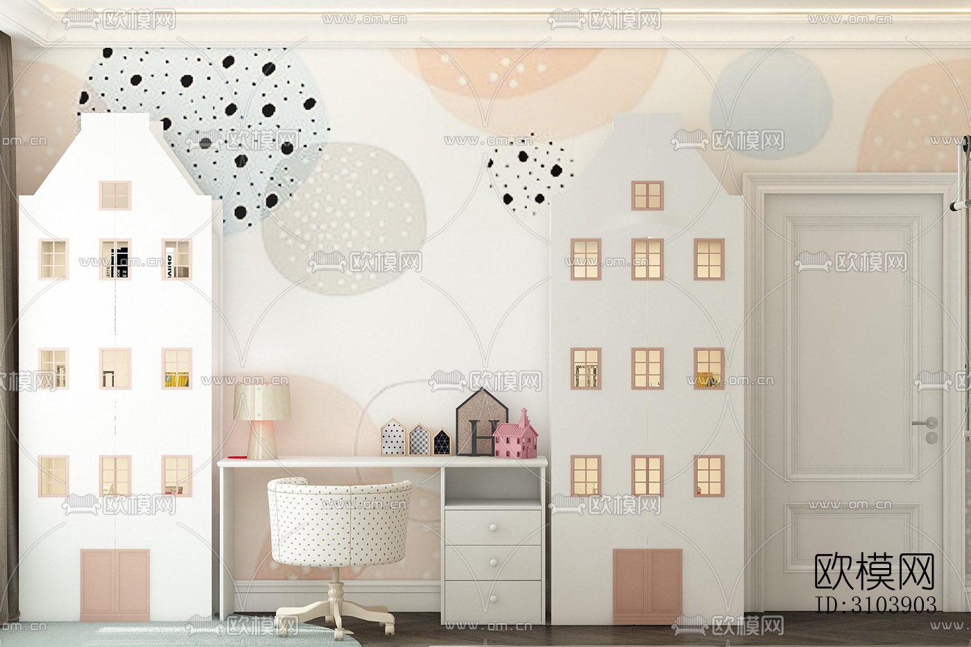 北欧儿童房效果图下载（渲染图5）