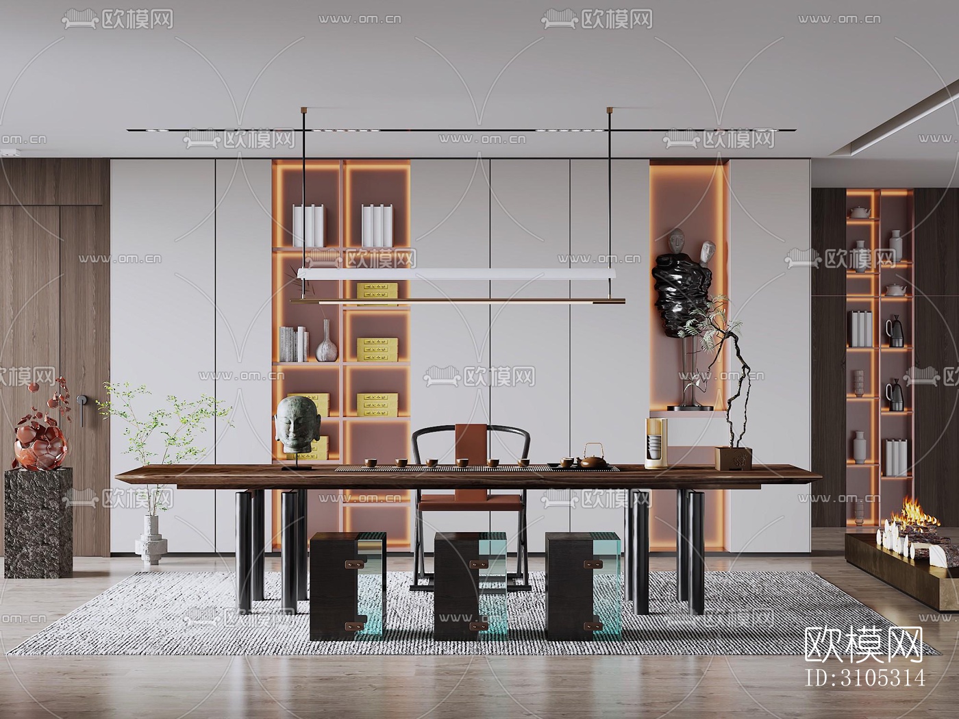 现代茶室效果图下载（渲染图5）