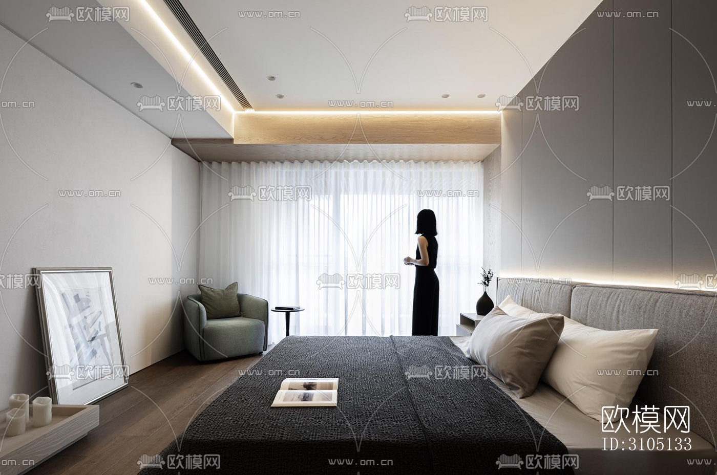 现代平层效果图下载（渲染图12）