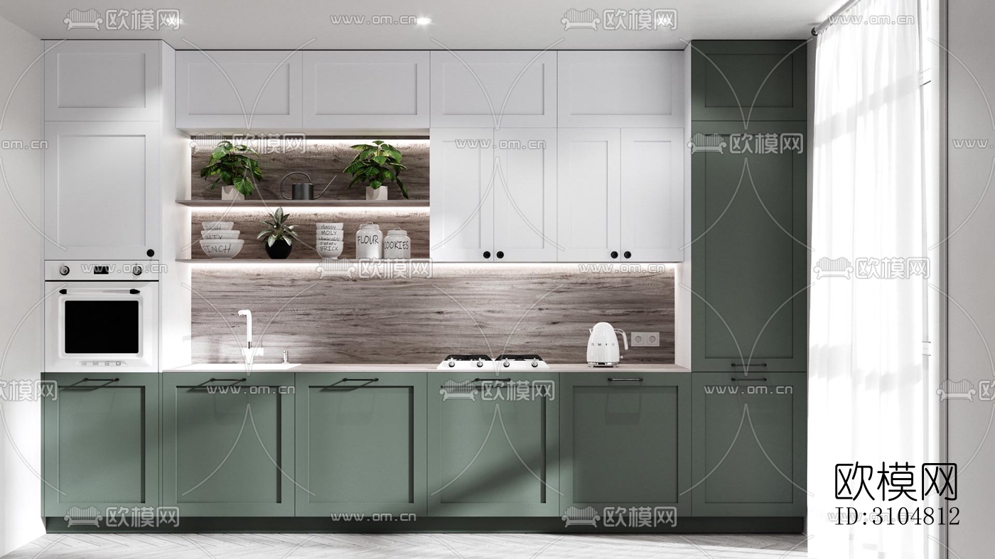 北欧厨房效果图下载（渲染图5）