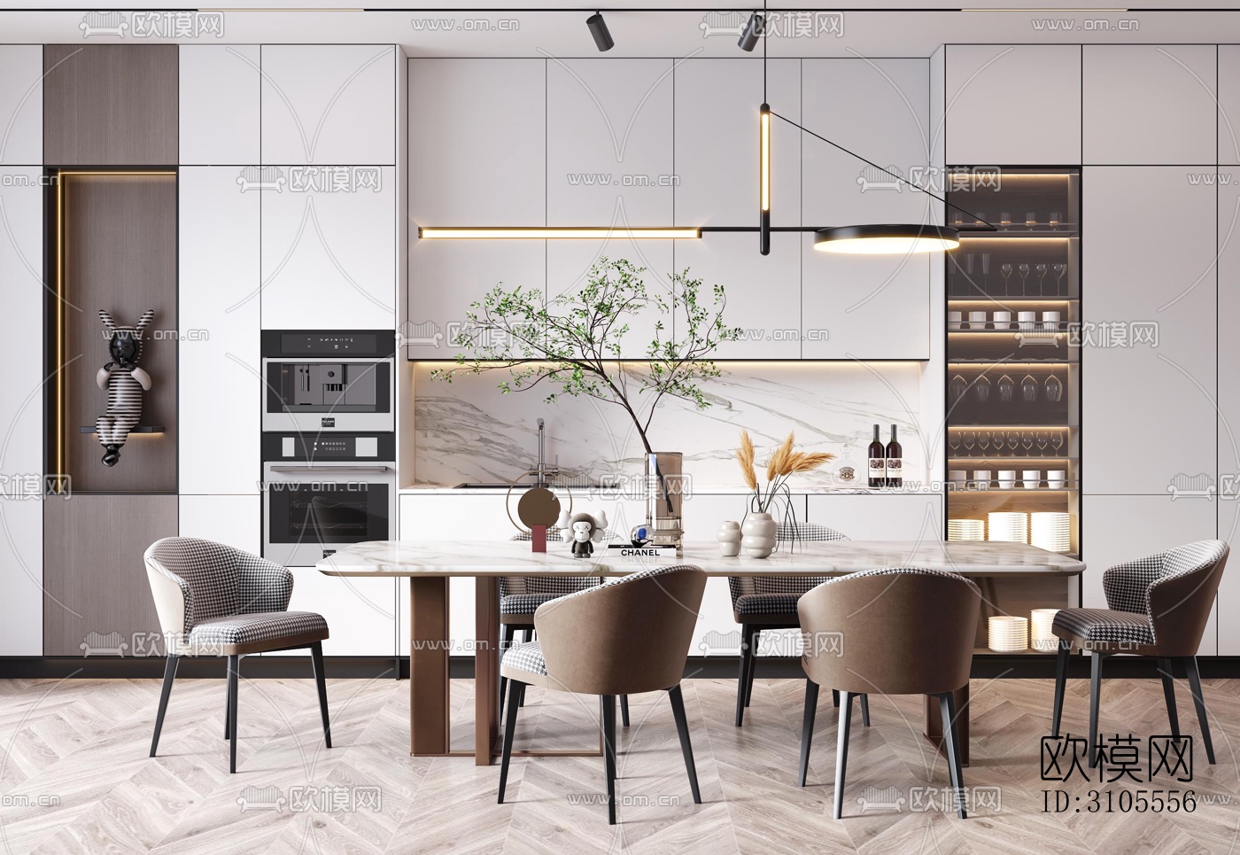 现代餐厅效果图下载（渲染图4）