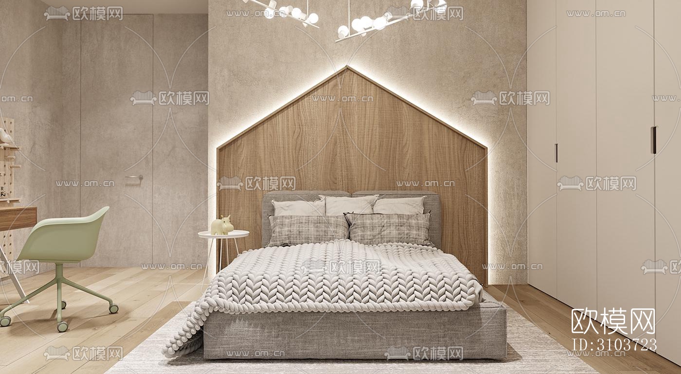 侘寂儿童房效果图下载