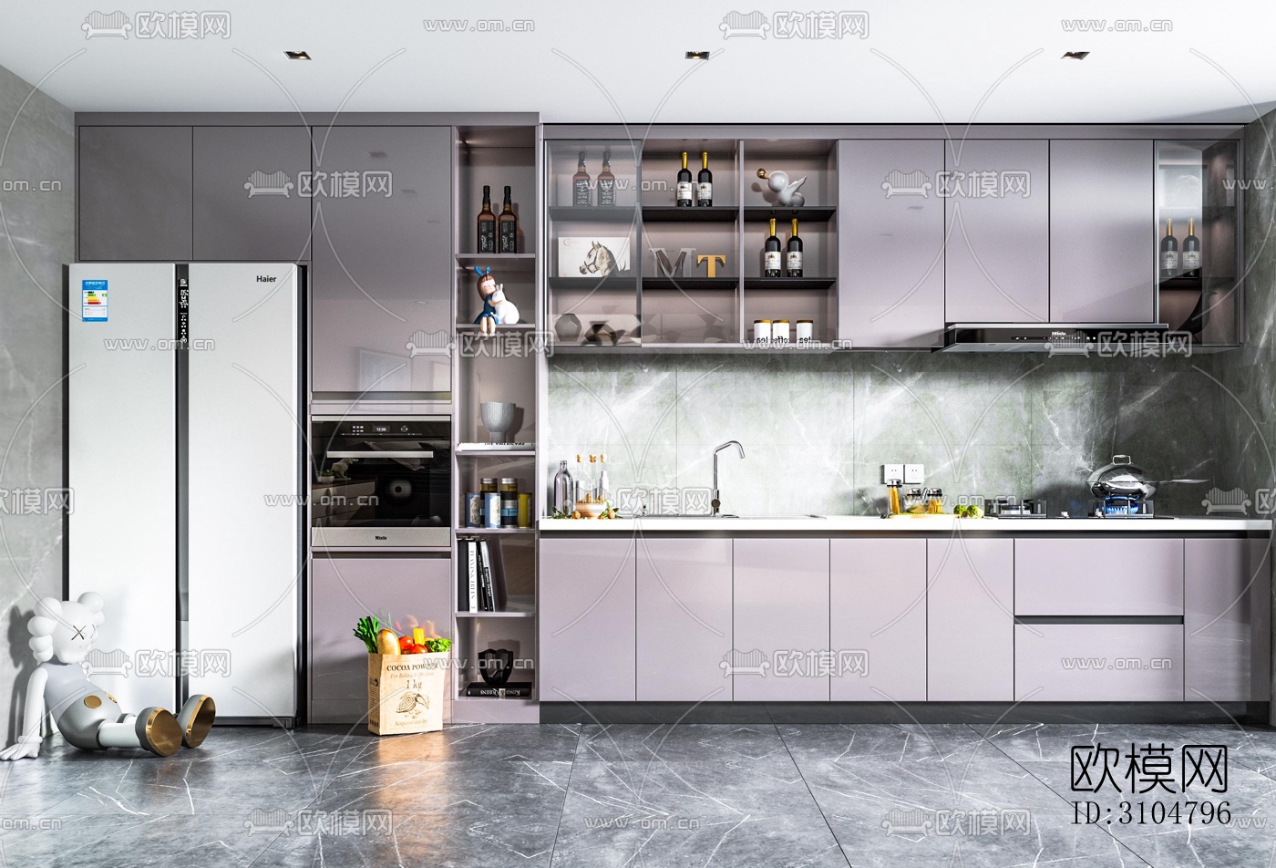 北欧厨房效果图下载（渲染图4）