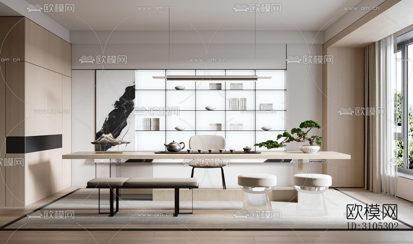 现代茶室效果图下载（渲染图3）