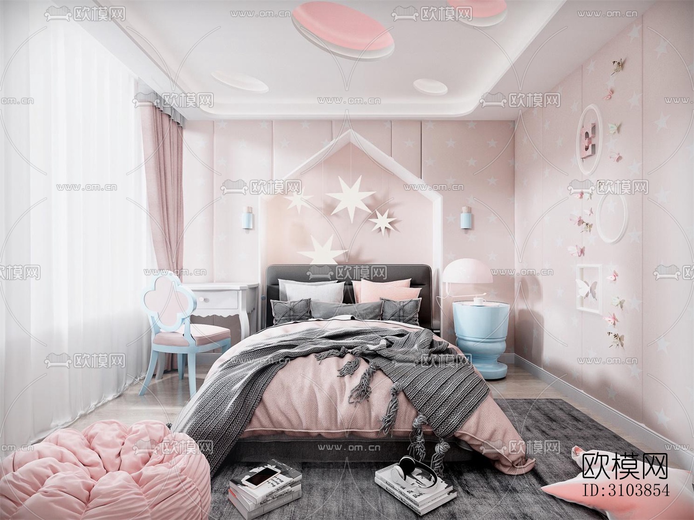 北欧儿童房效果图下载（渲染图4）