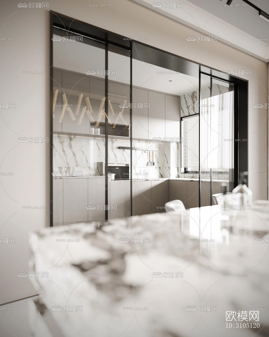 现代平层效果图下载（渲染图8）