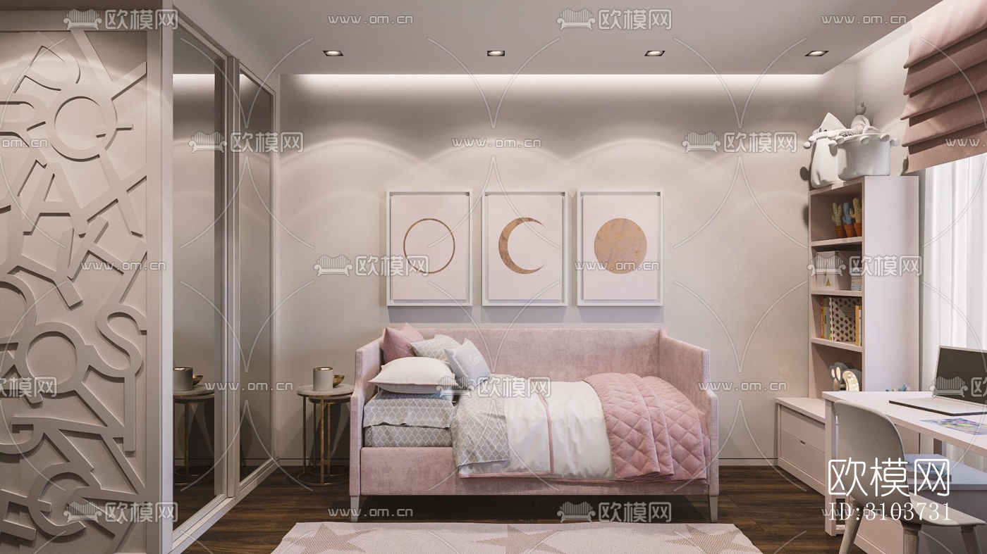 北欧儿童房效果图下载（渲染图4）