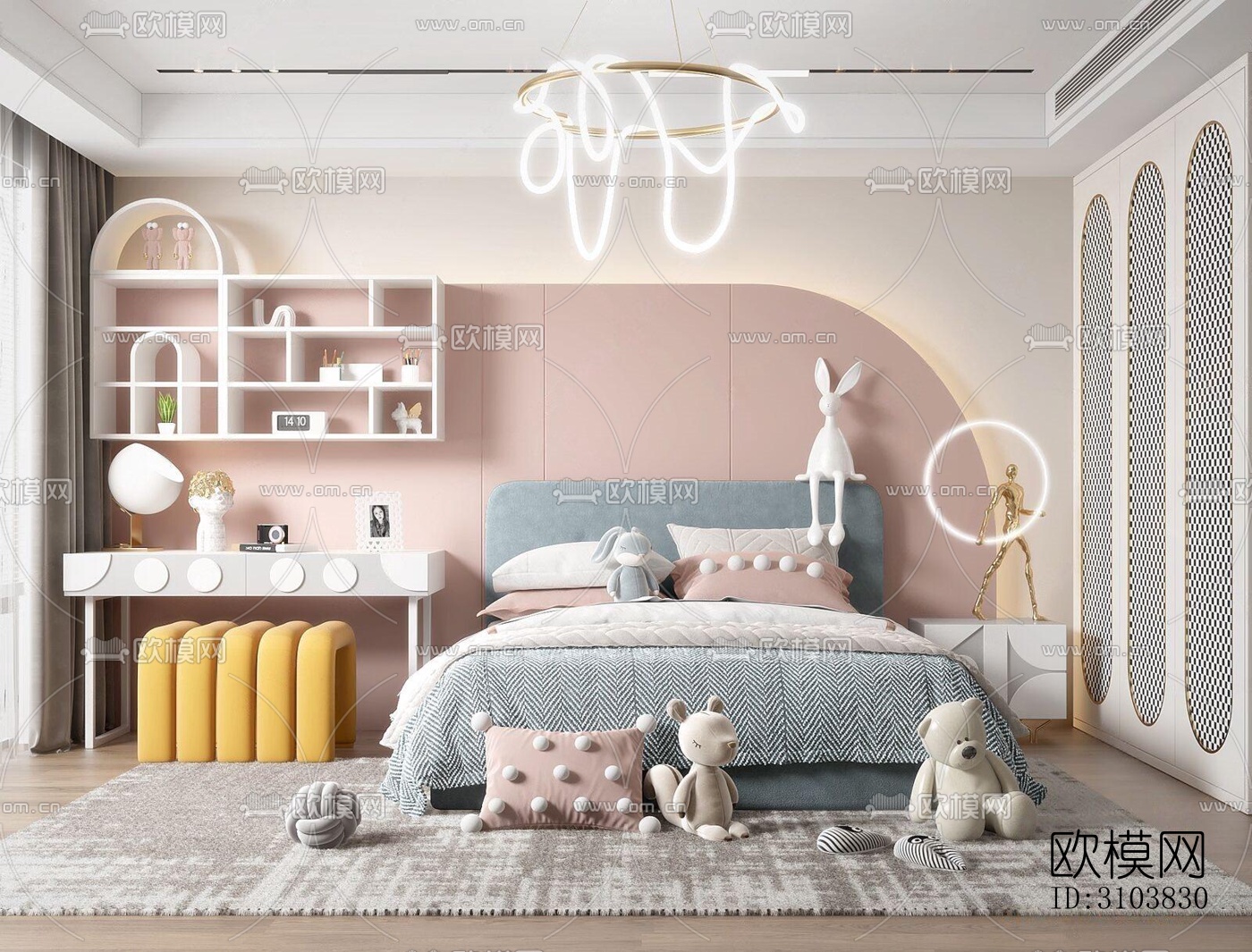 北欧儿童房效果图下载（渲染图3）