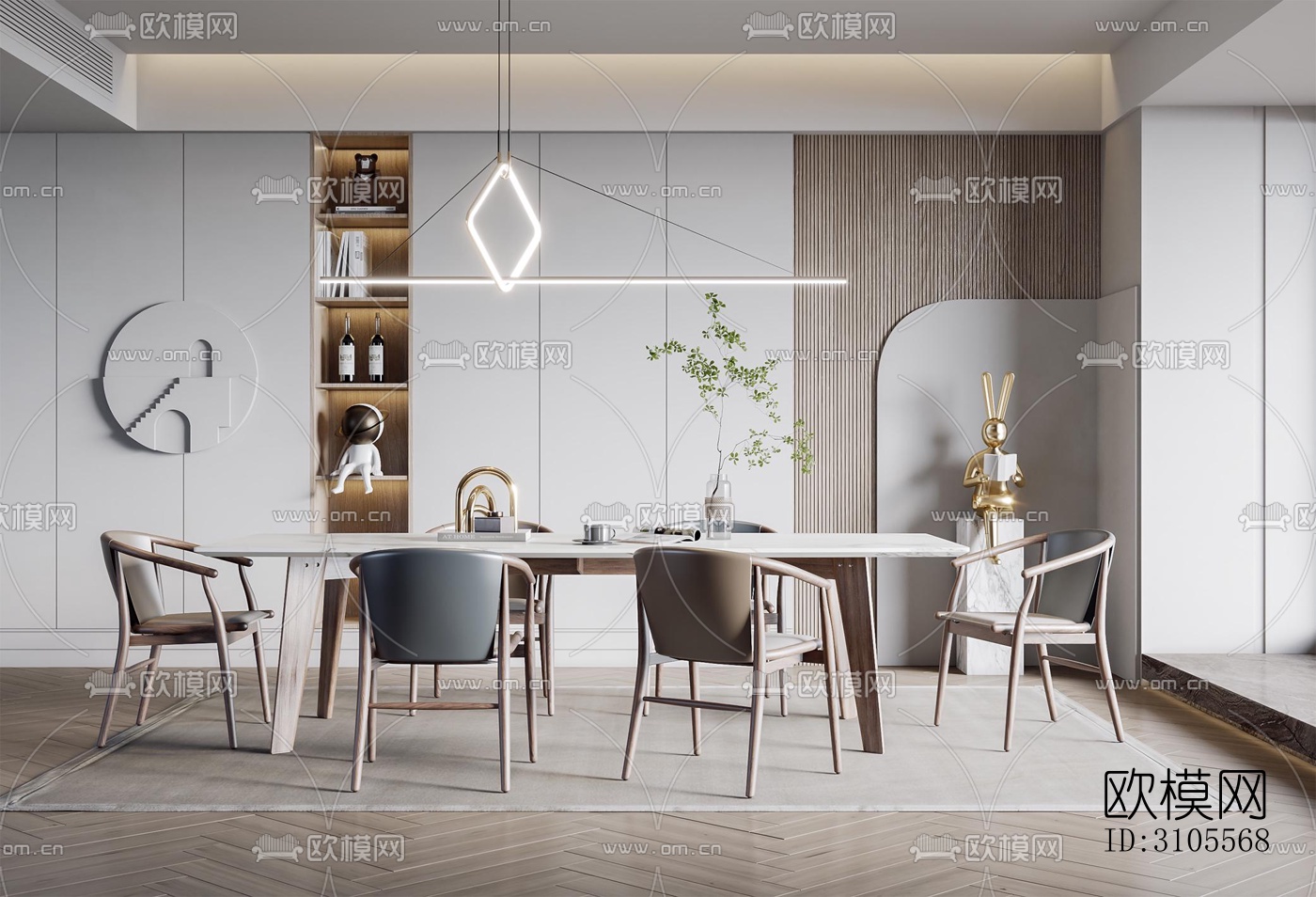 现代餐厅效果图下载（渲染图5）