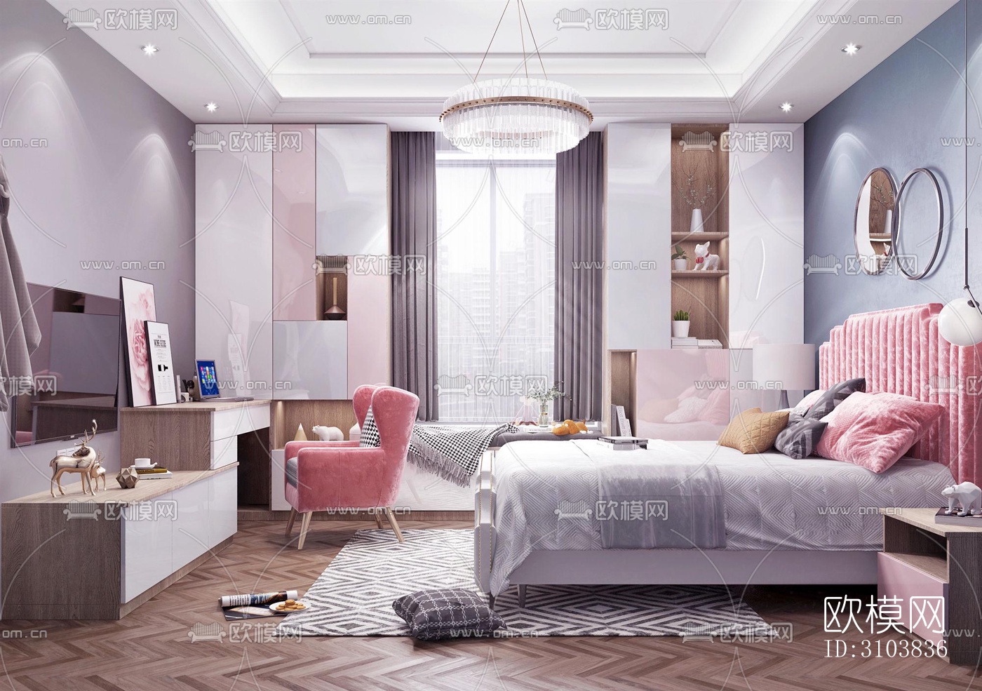 北欧儿童房效果图下载（渲染图2）