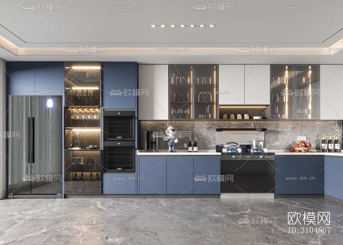 北欧厨房效果图下载（渲染图3）