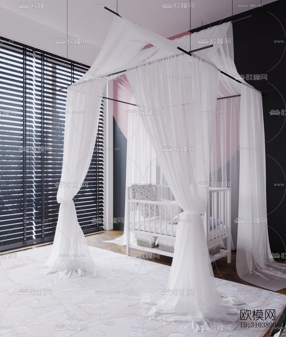 北欧儿童房效果图下载（渲染图2）