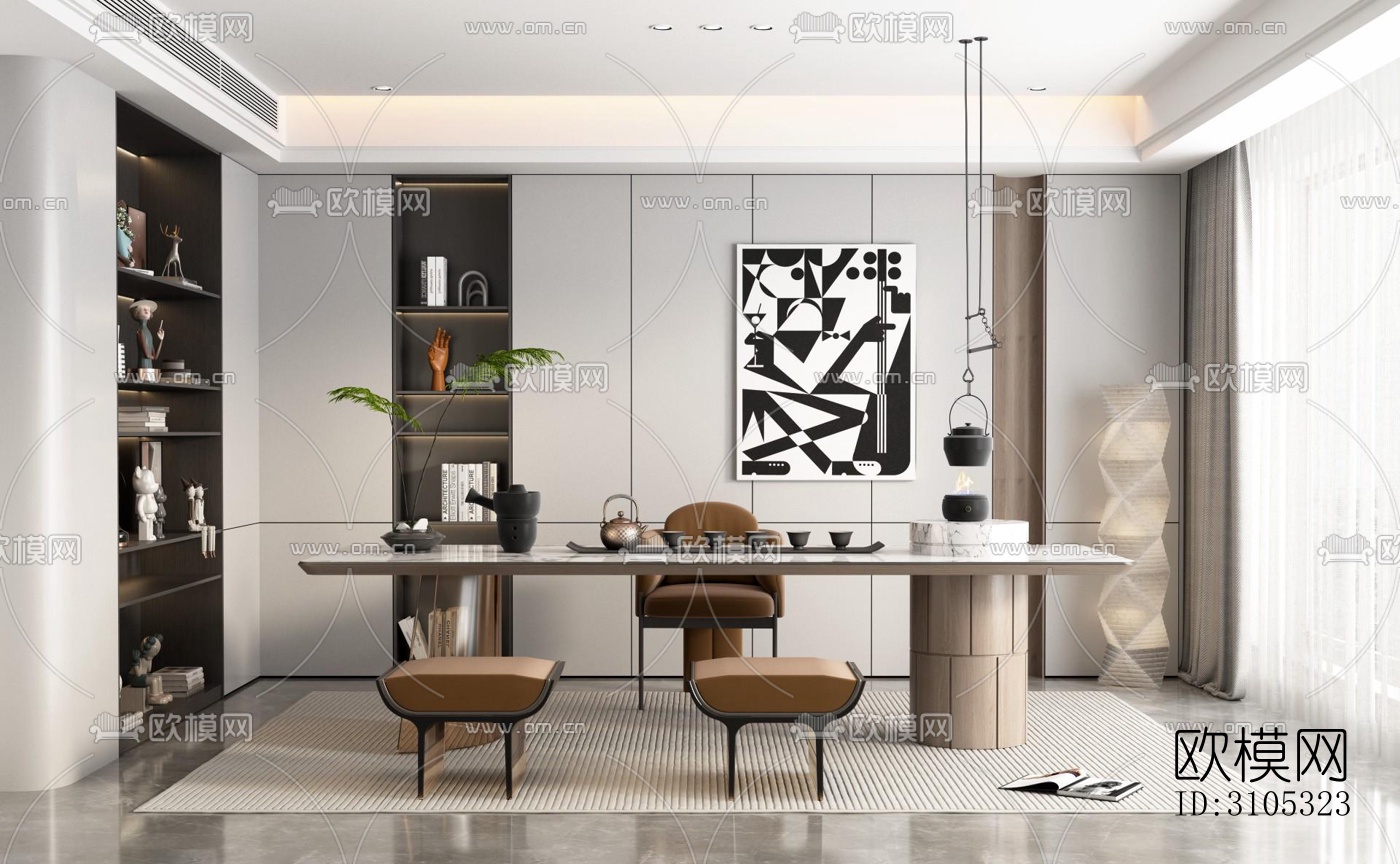 现代茶室效果图下载（渲染图3）