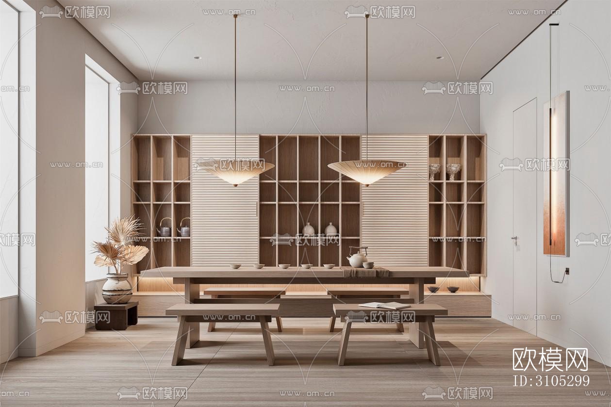 日式茶室效果图下载（渲染图2）