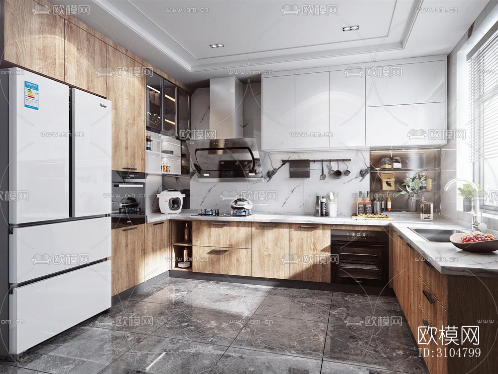 北欧厨房效果图下载（渲染图5）