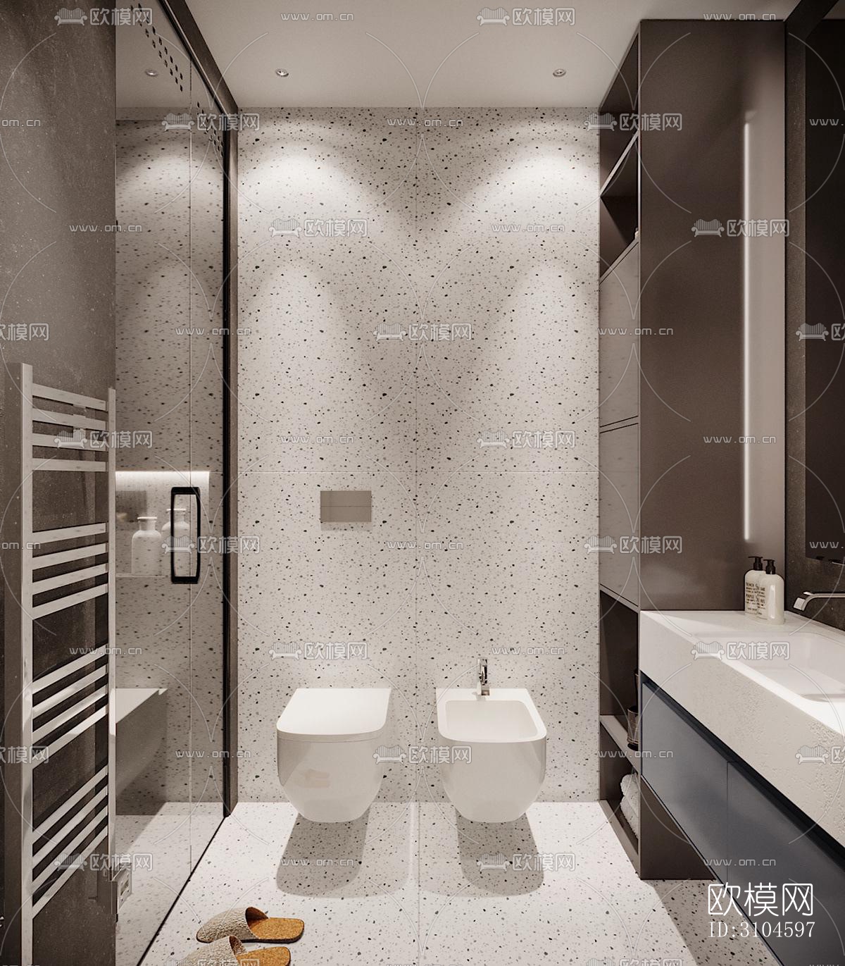 现代卫生间效果图下载（渲染图4）