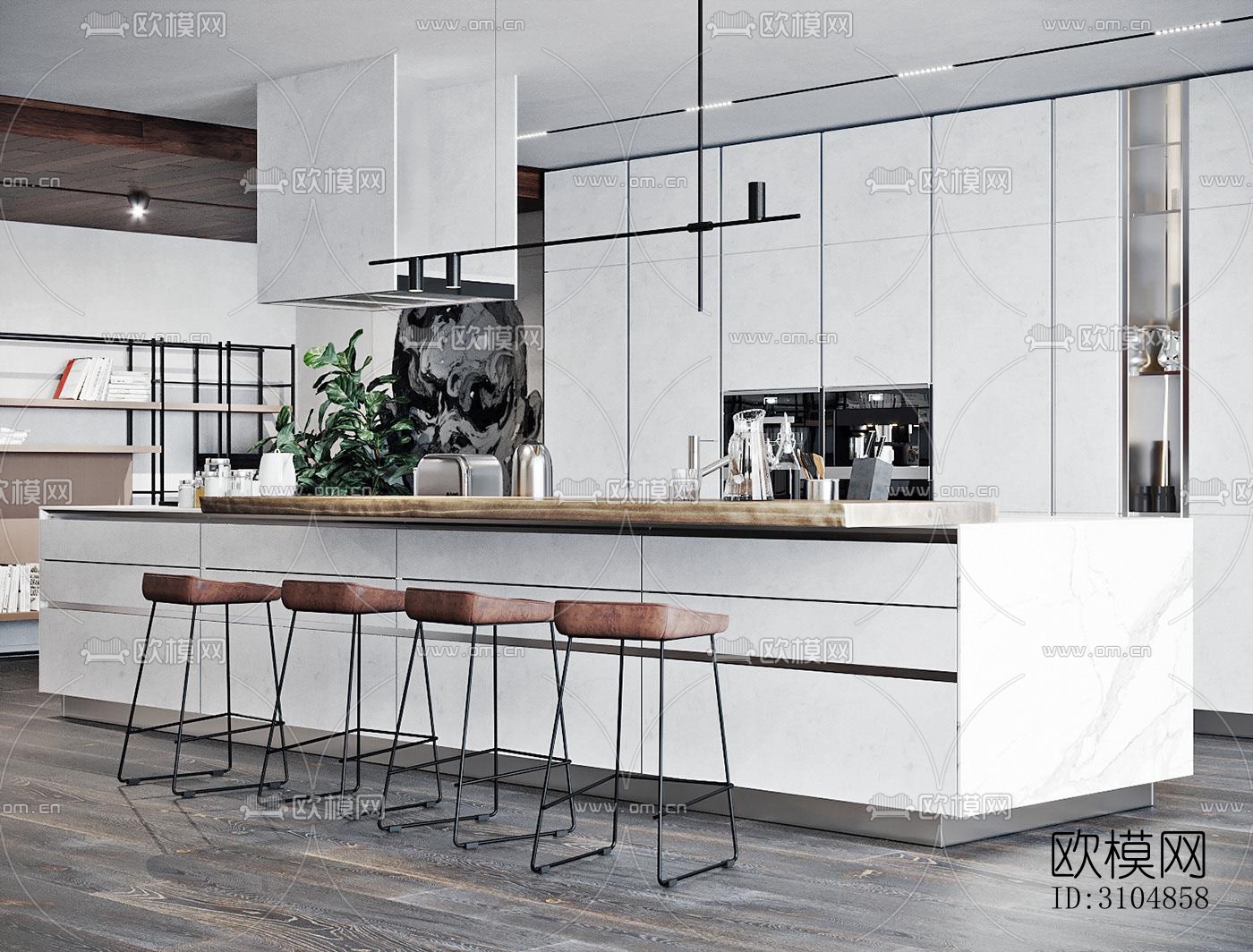 北欧厨房效果图下载（渲染图5）