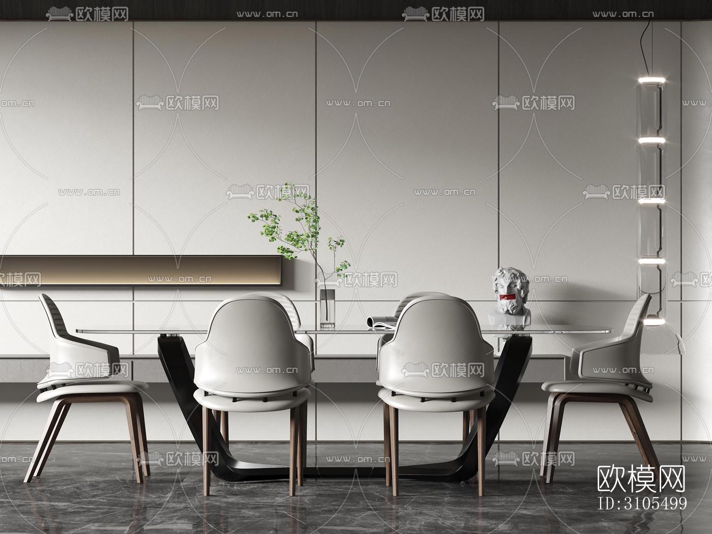 现代餐厅效果图下载（渲染图3）