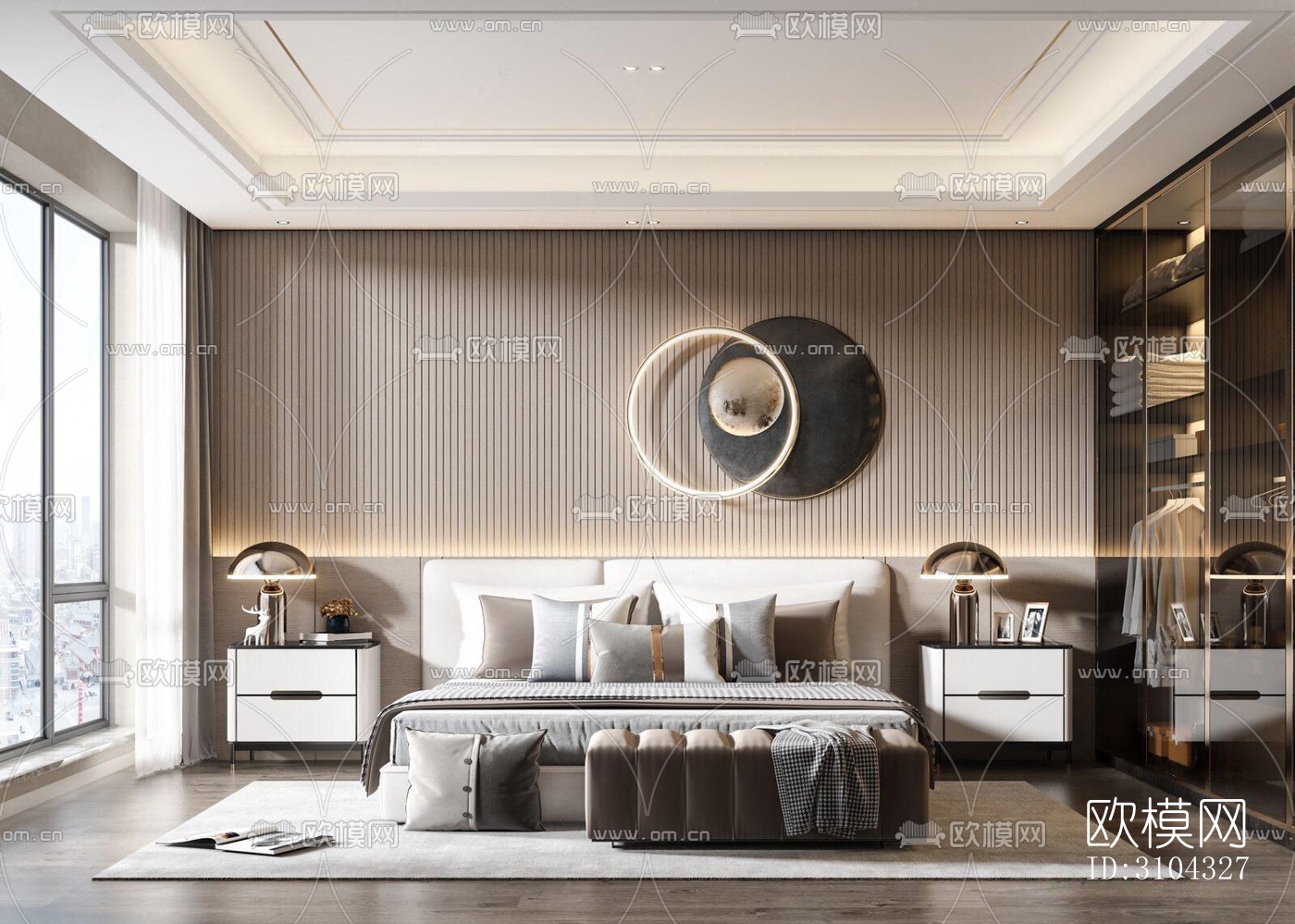 现代卧室效果图下载（渲染图4）