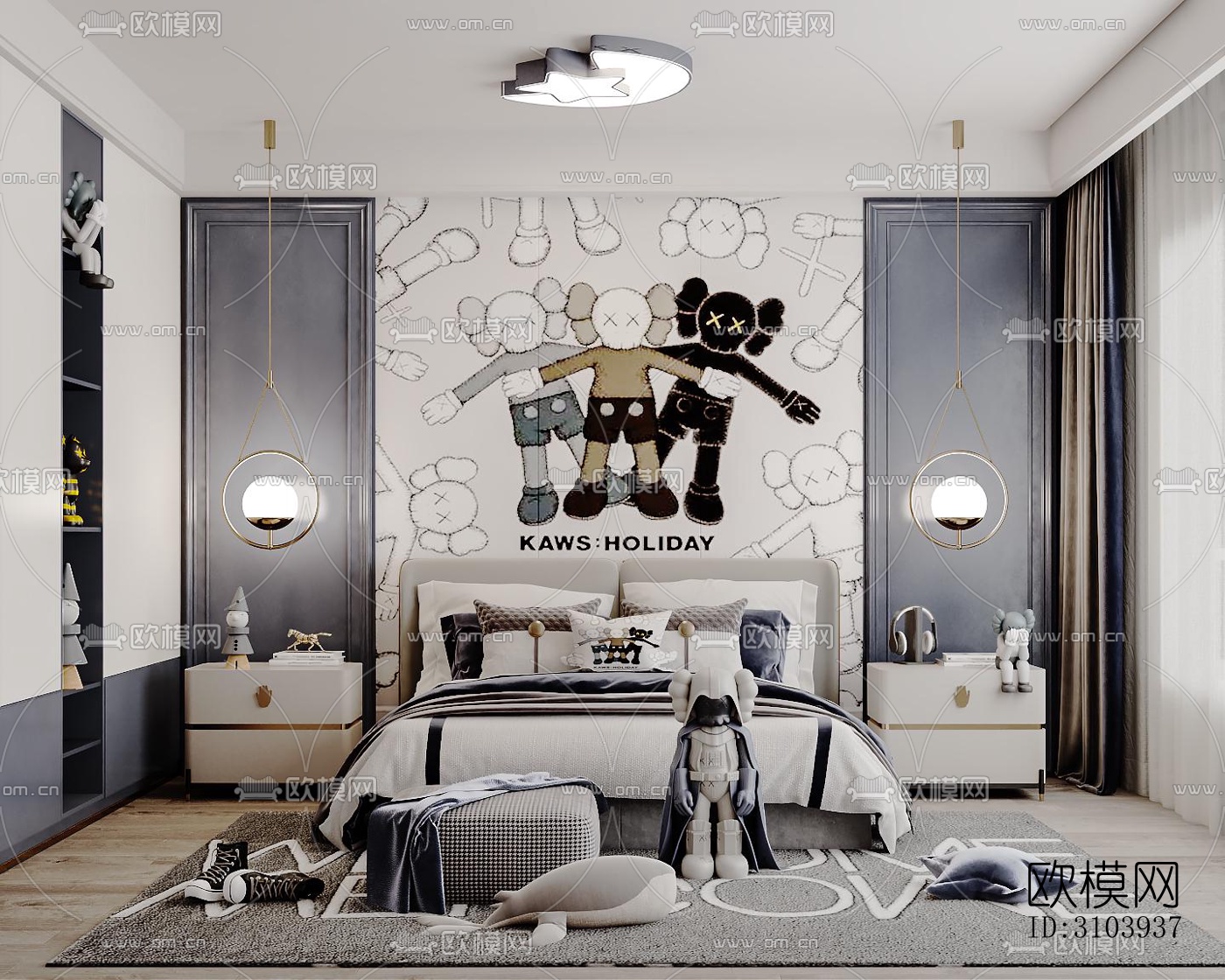 欧式儿童房效果图下载（渲染图2）