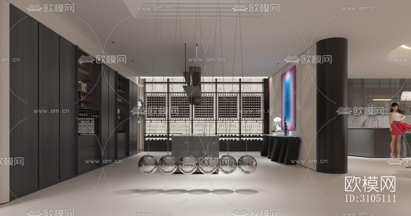 现代平层效果图下载（渲染图4）