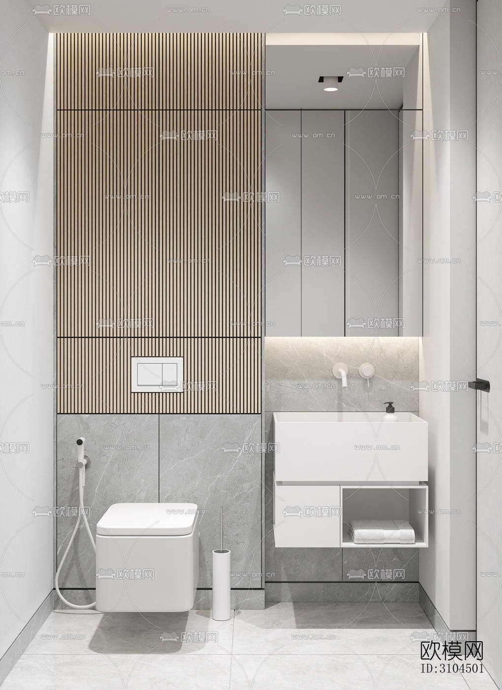 北欧卫生间效果图下载（渲染图1）