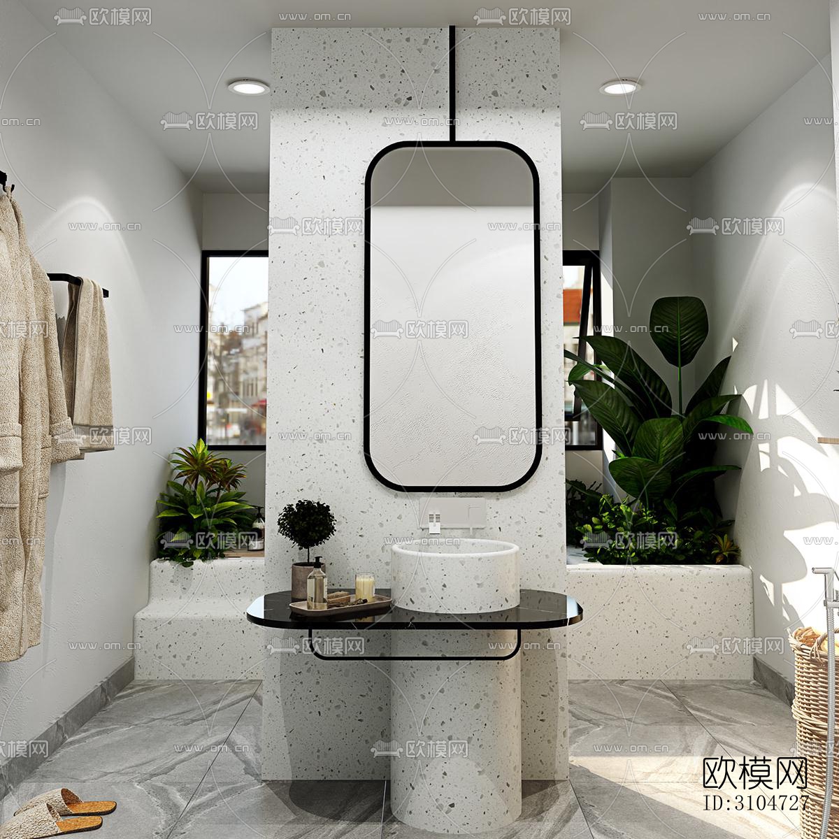 现代卫生间效果图下载（渲染图4）