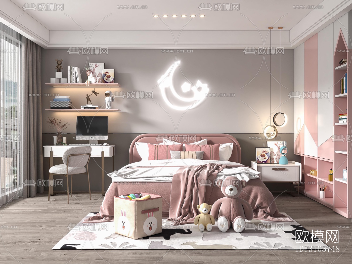 北欧儿童房效果图下载（渲染图3）