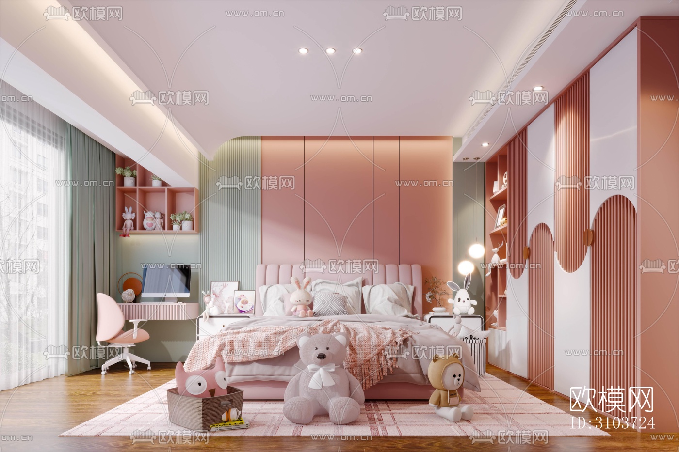北欧儿童房效果图下载（渲染图5）